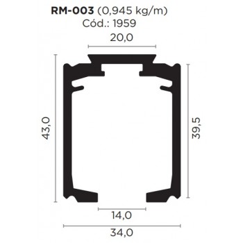 TRILHO ALUMÍNIO ROMETAL RM-003